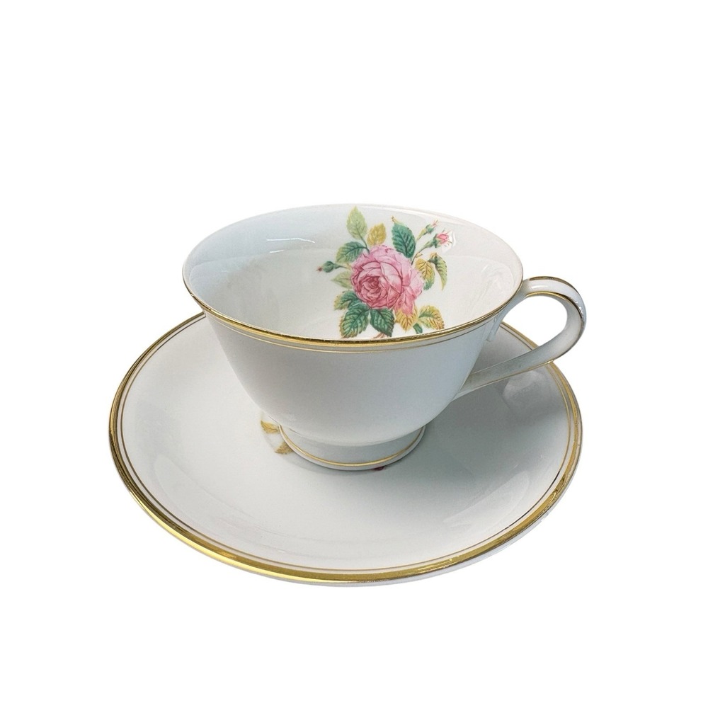 Noritake Sharon 3057 Tea Cup & Saucer Pink Rose Japan Vintage